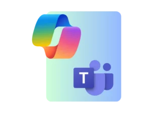 Icône Microsoft Teams avec l'intégration de Copilot. Illustration du travail collaboratif boosté par l'IA.